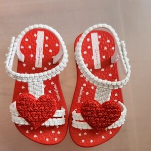 Ipanema Kids Red and White Heart Sandals